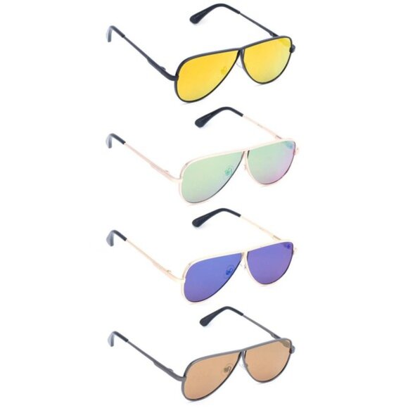 Mirror Polorized UV400 Tented Aviator Sunglasses In Multiple Colors - Picture 2 of 5
